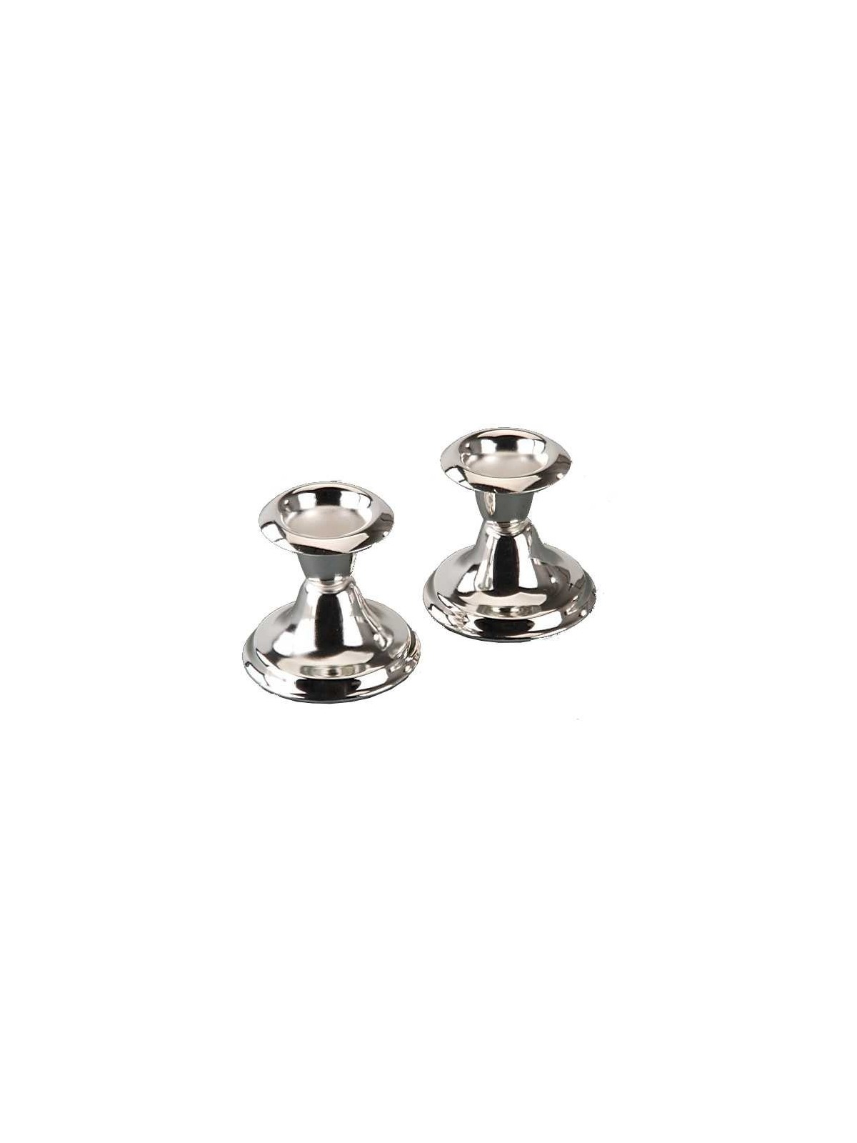 Solid Silver Plated Candlesticks - 2.5" | Candle Holders | Judaica