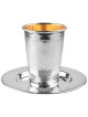 Diamond Shaped Silver Kiddush Cup Set | Kiddush Cups | Judaica