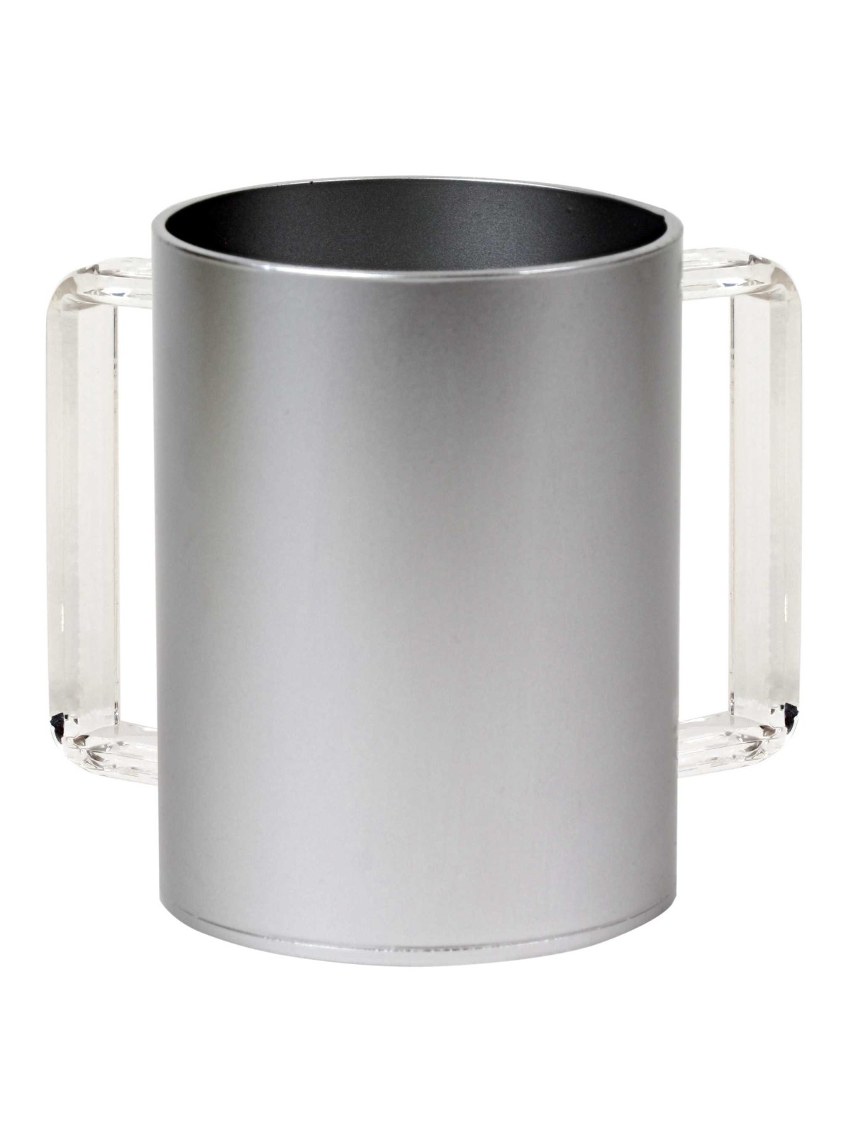 Modern Acrylic Washing Cup - Silver/Clear | Washing Cups | Judaica