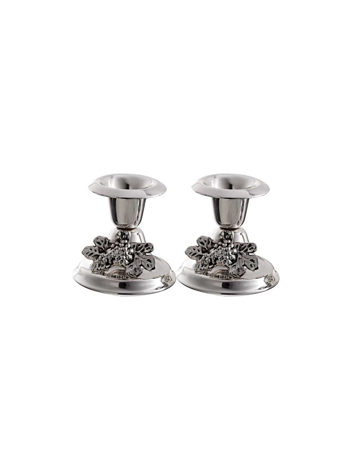 Silver Plated Mini Candlestick Set Grapes 2.5 In | Candle Holders | Ju