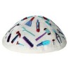 Embroidered Tools Kippah - White | Kippahs | Judaica