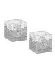 Square Crystal Tealight Holders - Glass with Silve | Candle Holders |
