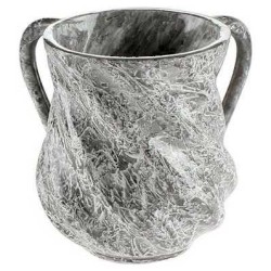 Marble Twist Washing Cup - White/Black | Washing Cups | Judaica