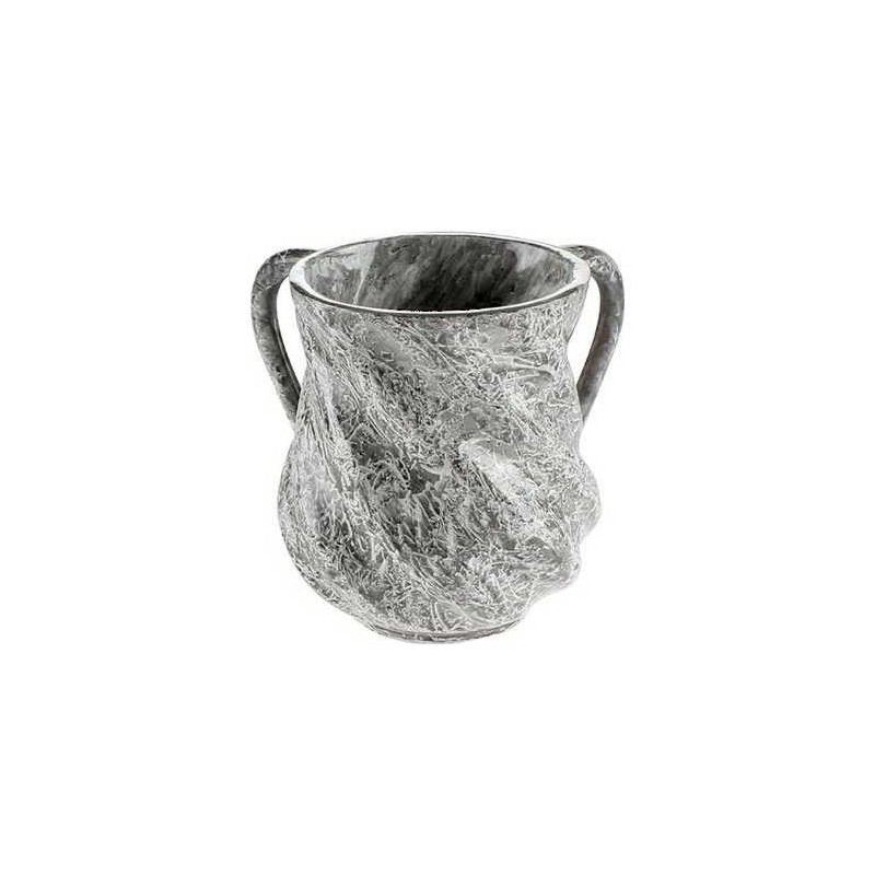 Marble Twist Washing Cup - White/Black | Washing Cups | Judaica