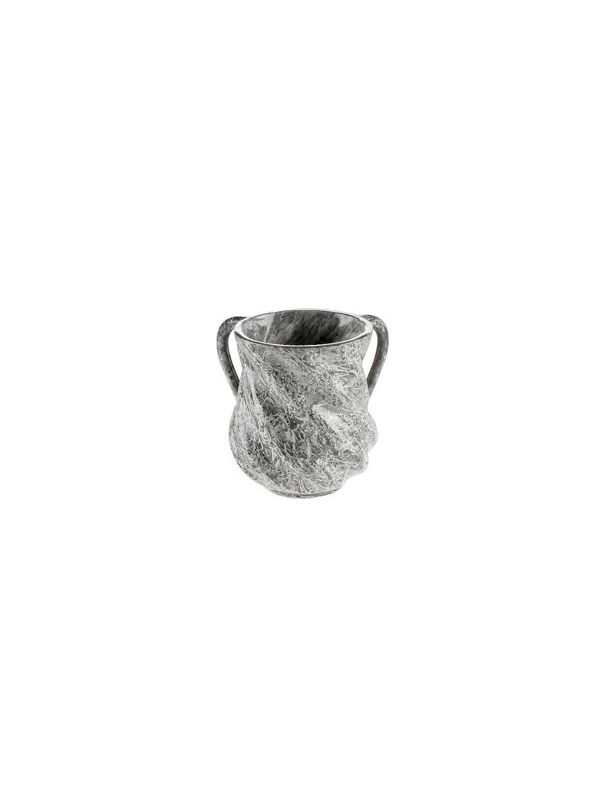 Marble Twist Washing Cup - White/Black | Washing Cups | Judaica