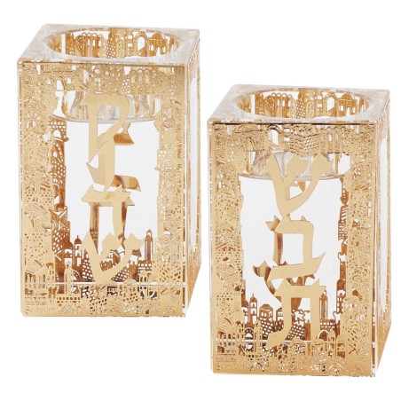 Crystal Tealight Holders - Lasercut Jerusalem Bord | Candle Holders |