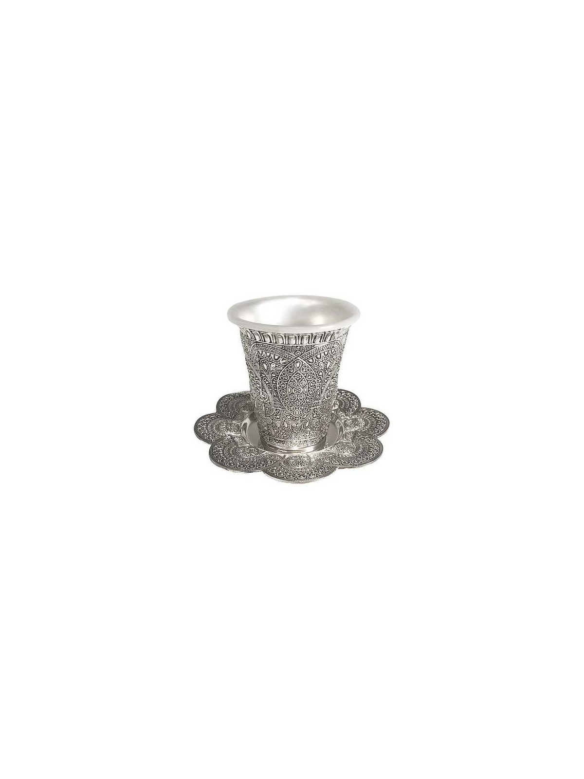 Silver Plated Filigree Pattern Kiddush Cup Set | Kiddush Cups | Judaic