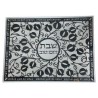 Glass Challah Tray with Black Metal Pomegranate De | Challah Boards |