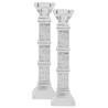 Crystal And Silver Tiered Candlesticks - Floral De | Candle Holders |