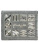 Squares Full Embroidery Tefillin Bag - Silver | Tefillin & Accessories