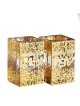 Crystal Tealight Holders- Gold Floral Overlay with | Candle Holders |