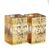 Crystal Tealight Holders- Gold Floral Overlay with | Candle Holders |