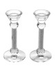 Set of 7" Crystal Designed Rounded Shabbat Candles | Candle Holders |
