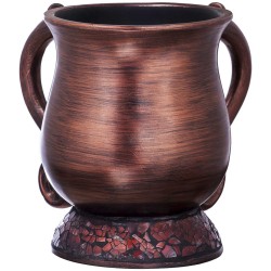 Copper Washing Cup with Mosaic Base | Washing Cups | Judaica