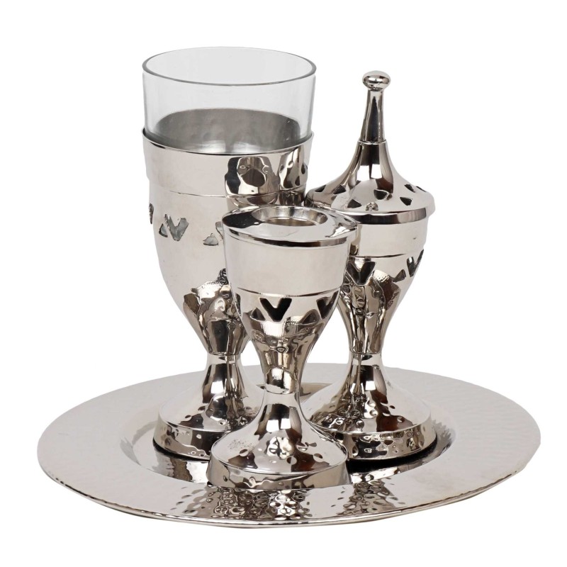Hammered Silver Havdalah Set | Havdalah Sets & Spice Boxes | Judaica