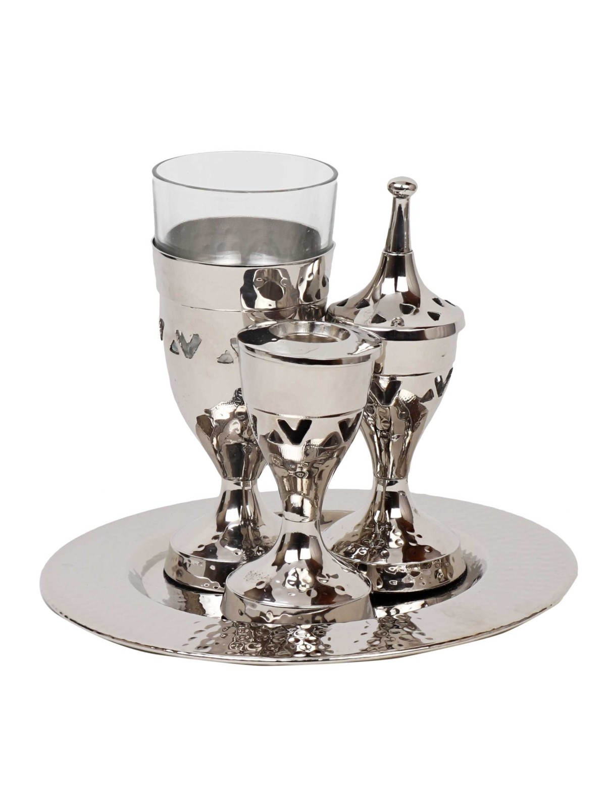 Hammered Silver Havdalah Set | Havdalah Sets & Spice Boxes | Judaica