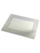 Glass Mirror Tray with Line Design Border | Challah Boards | Judaica