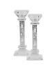 Crystal Square Candlesticks - Silver Shabbat Kodes | Candle Holders |