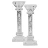 Crystal Square Candlesticks - Silver Shabbat Kodes | Candle Holders |