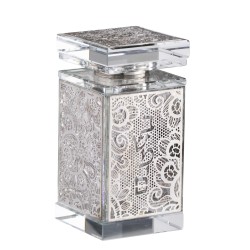 Crystal Besomim Holder - Silver Floral Design | Havdalah Sets & Spice