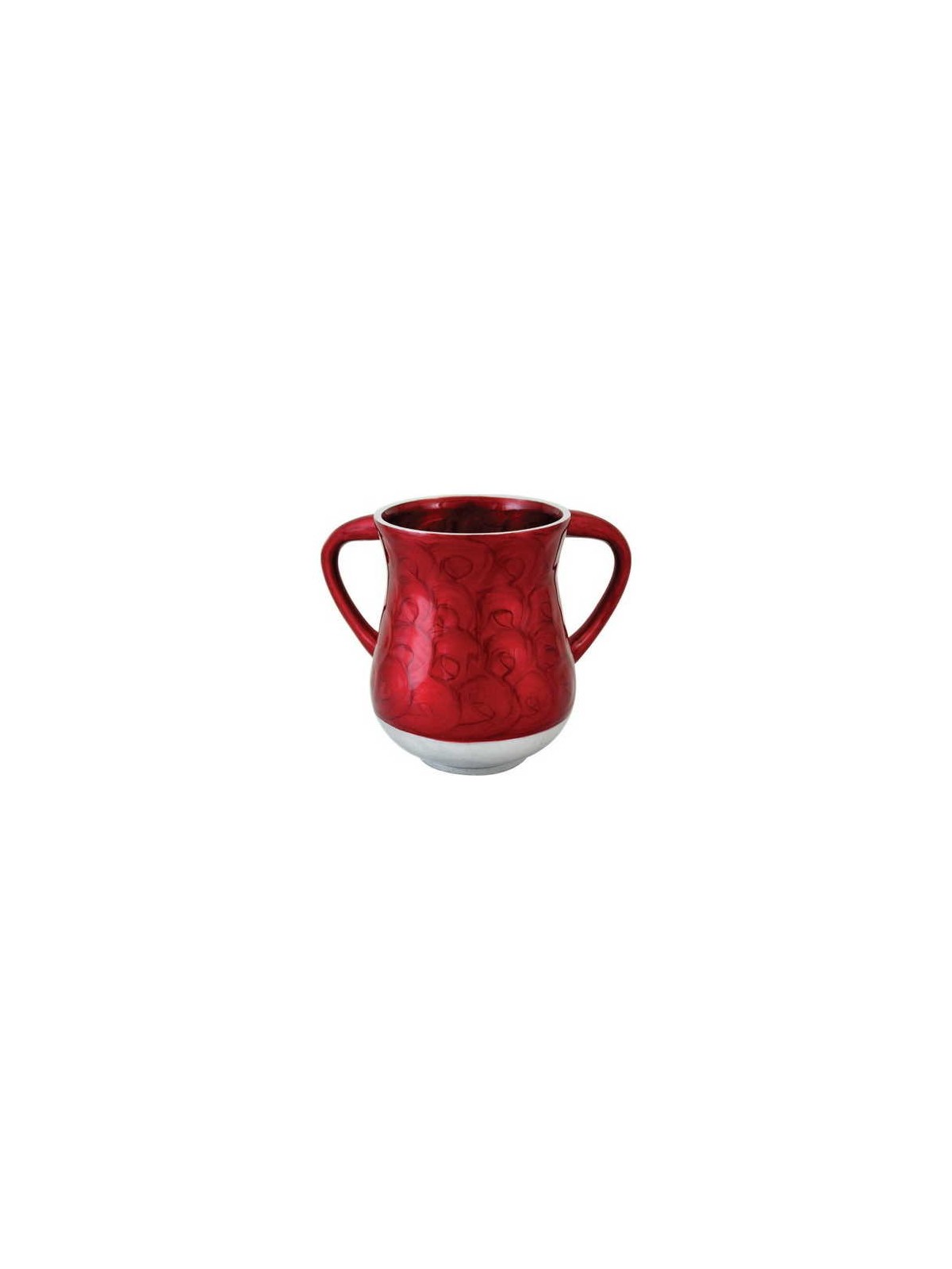 Swirled Designed Aluminum Washing Cup - Red/Silver | Washing Cups | Ju