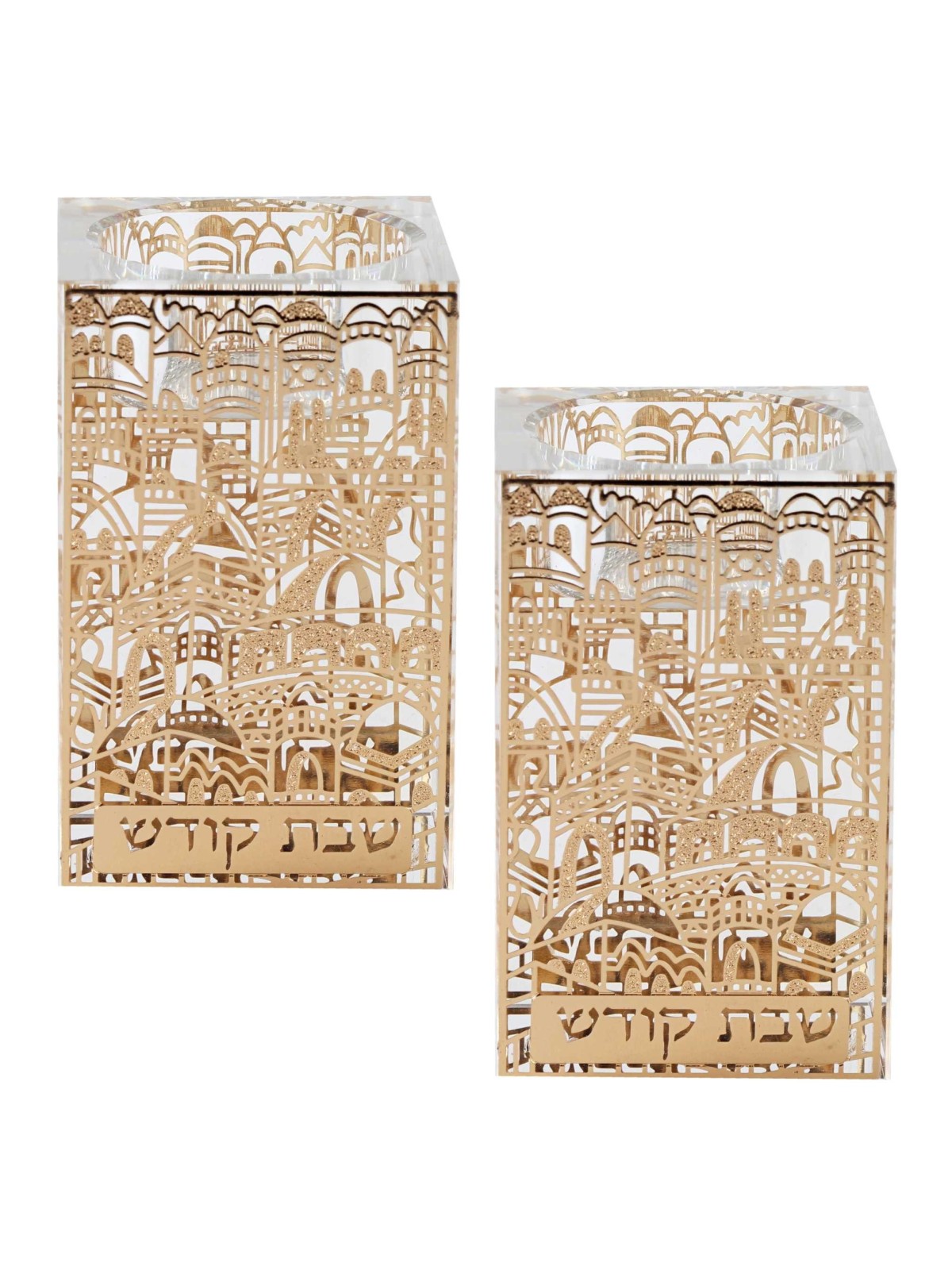 Crystal Tealight Holders - Lasercut Jerusalem Desi | Candle Holders |