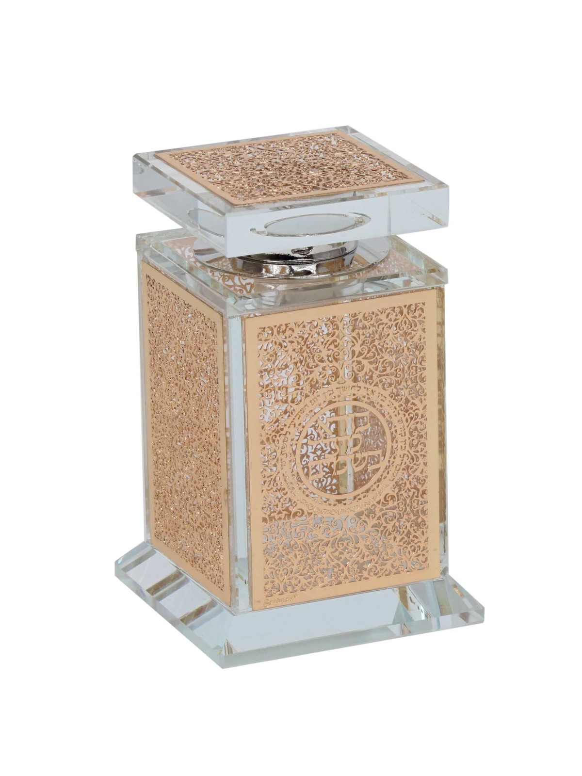 Crystal and Lasercut Besomim Holder - Gold Embelli | Havdalah Sets & S