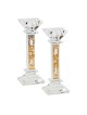 Crystal Square Candlesticks - Gold Shabbat Kodesh  | Candle Holders |