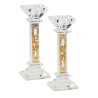Crystal Square Candlesticks - Gold Shabbat Kodesh  | Candle Holders |