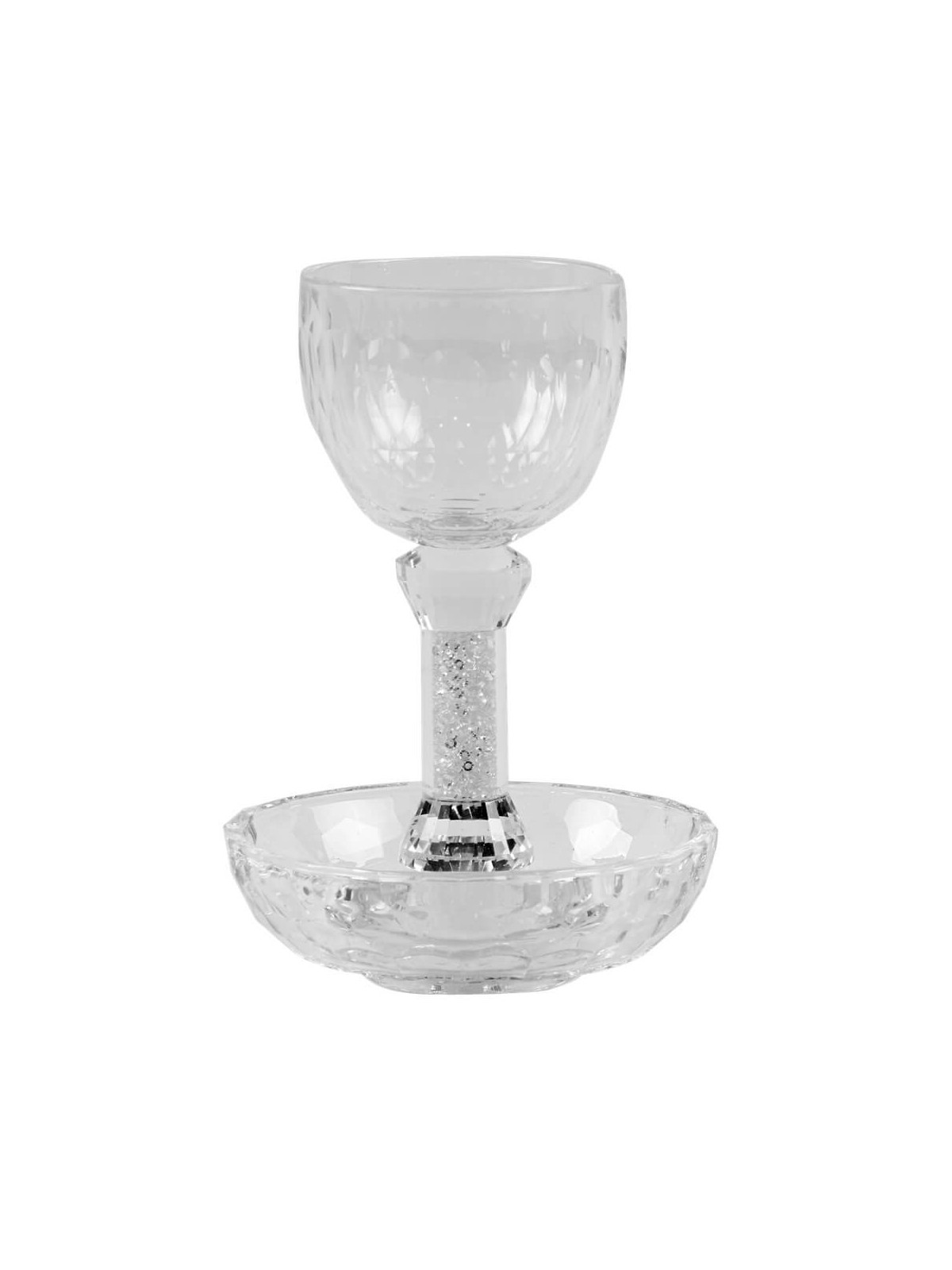 Crystal Kiddush Cup Set with Stem | Kiddush Cups | Judaica