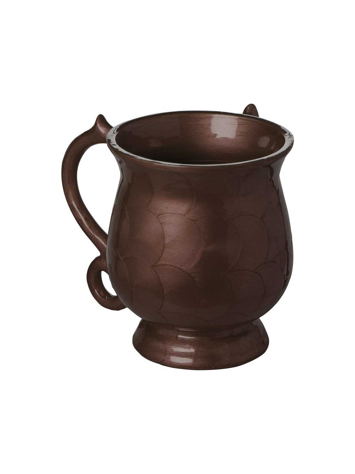 Scaled Design Aluminum Washing Cup - Brown | Washing Cups | Judaica