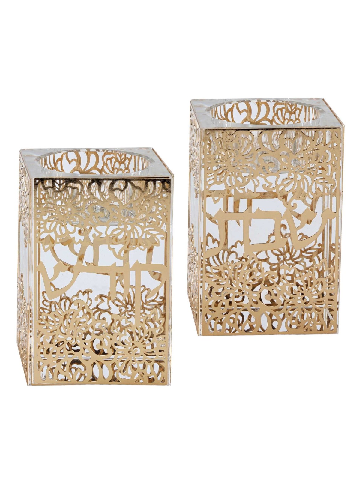 Crystal Tealight Holders - Lasercut Floral Design  | Candle Holders |