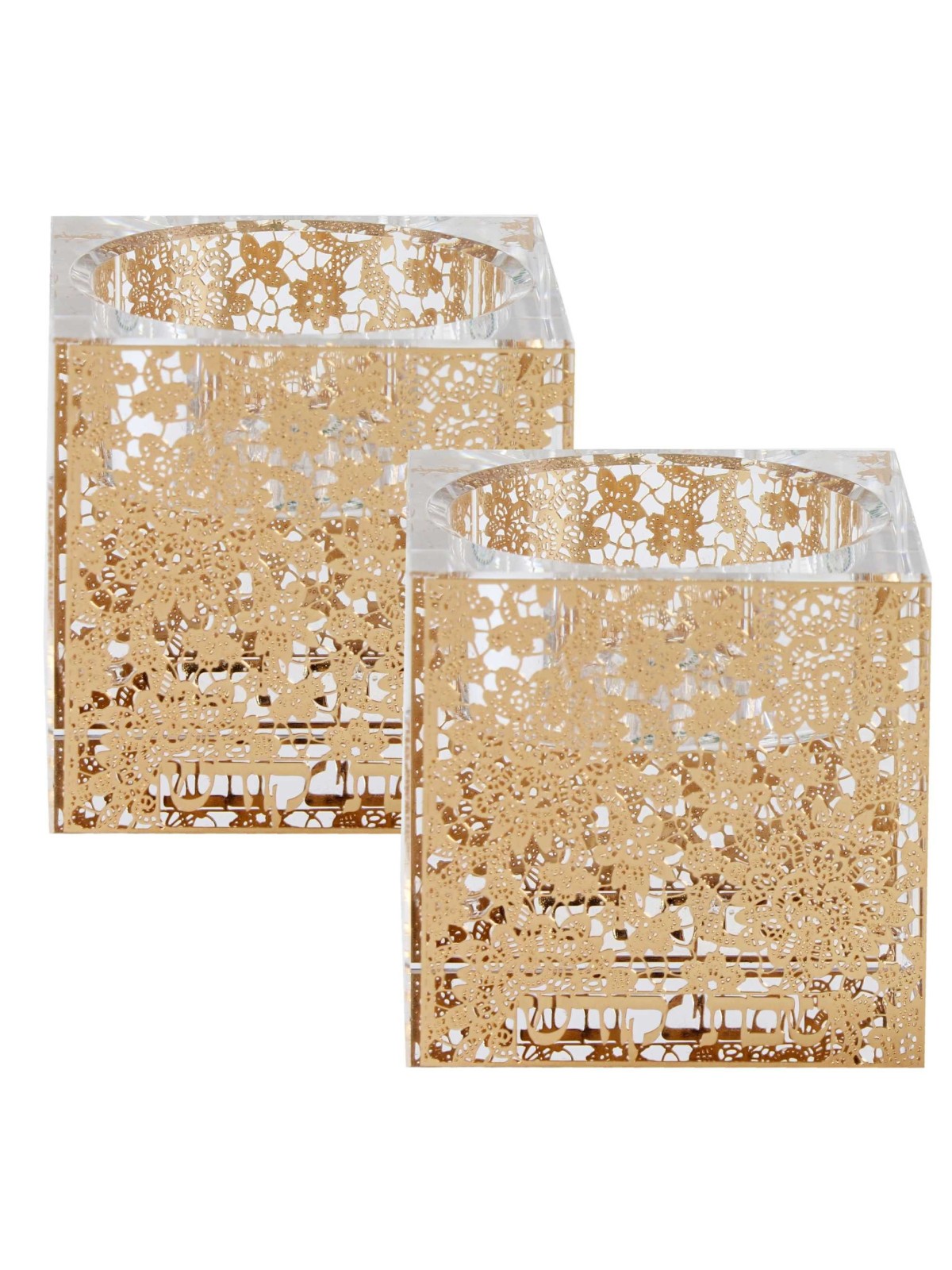 Crystal Tealight Holders - Lasercut Floral Design  | Candle Holders |