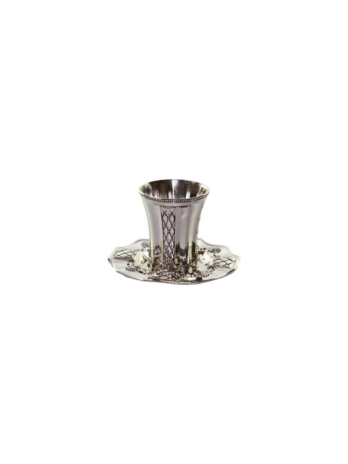 Scalloped Design Silver Plated Kiddush Cup Set | Kiddush Cups | Judaic