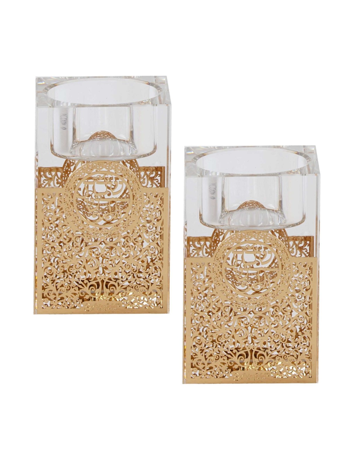 Tall Crystal Tealight Holders - Lasercut Floral wi | Candle Holders |