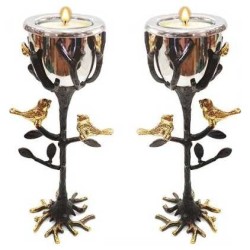 Tree of Life Brass Candlesticks | Candle Holders | Judaica