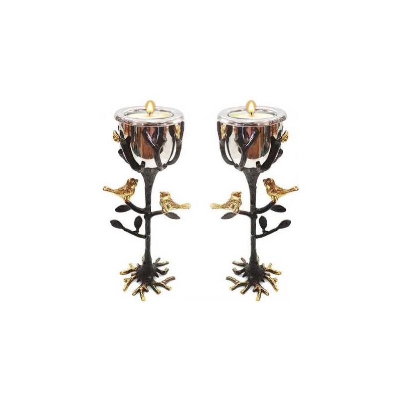 Tree of Life Brass Candlesticks | Candle Holders | Judaica