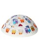 Embroidered Trains Kippah - White | Kippahs | Judaica