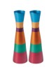 Anodized Multi-Colored Ringed Candlesticks | Candle Holders | Judaica