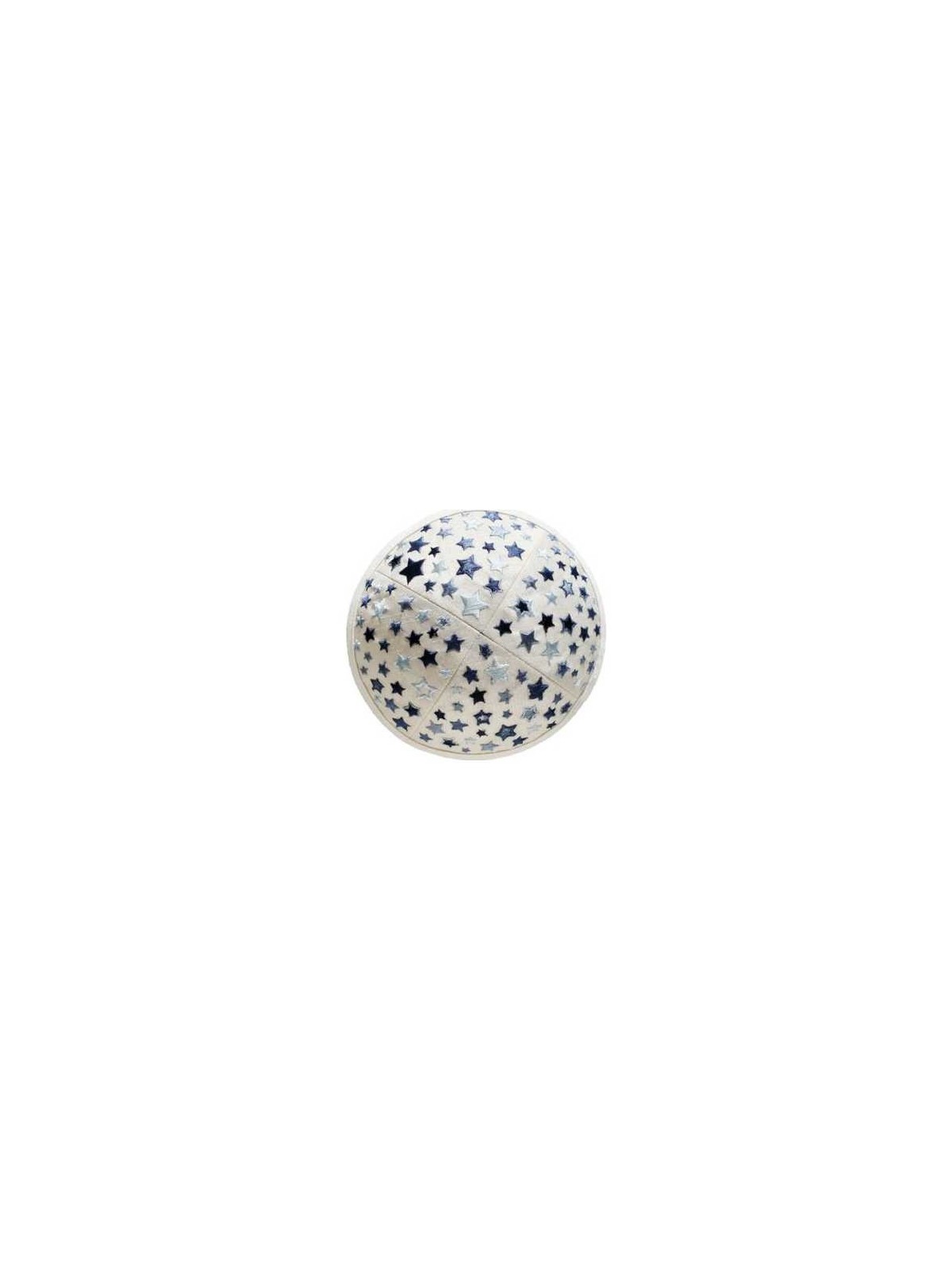 Embroidered Stars Kippah - White | Kippahs | Judaica