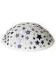 Embroidered Stars Kippah - White | Kippahs | Judaica