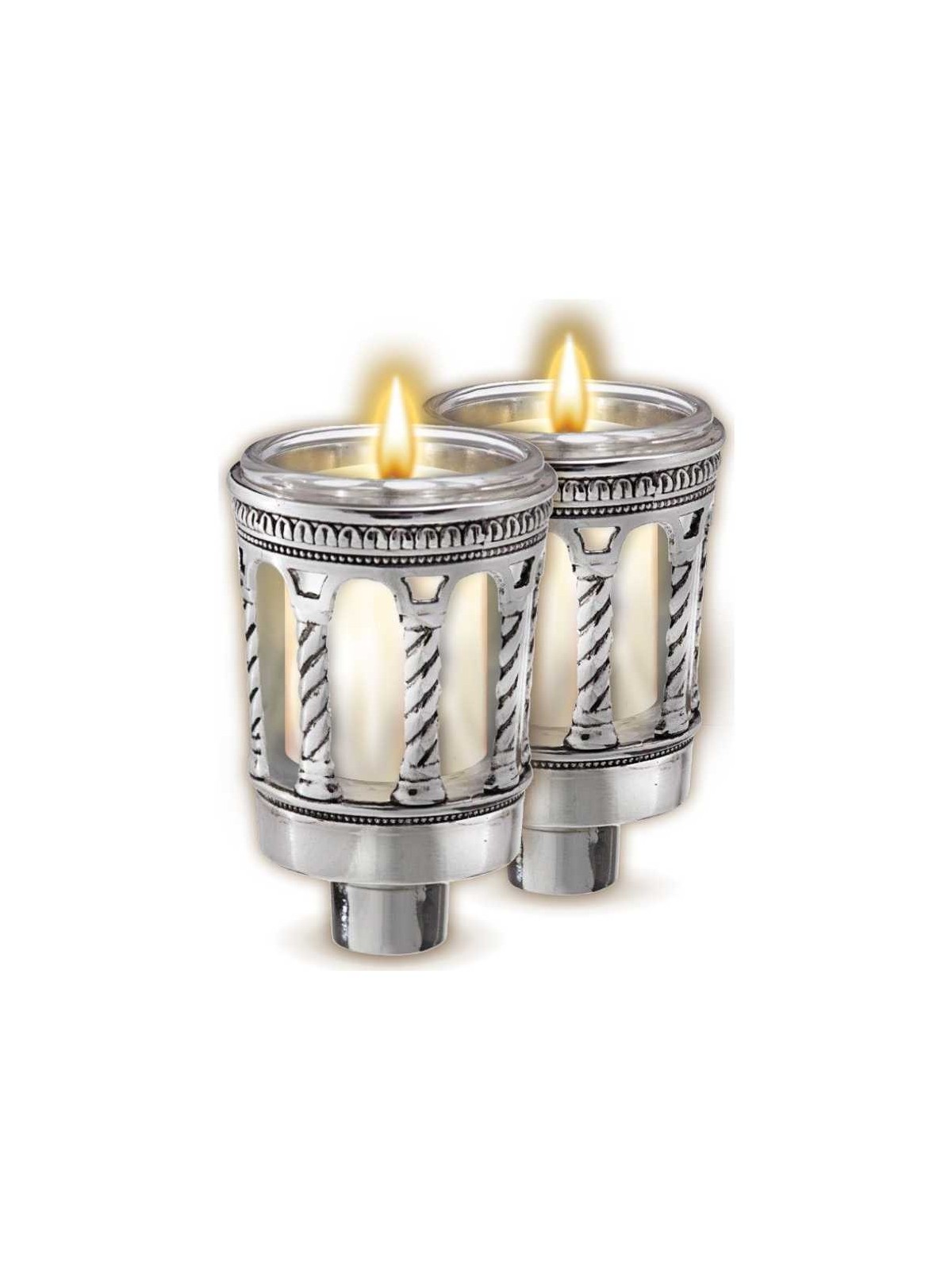 Palace Silver-Plated Neronim Holders 3" | Candle Holders | Judaica