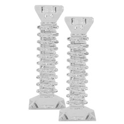 Crystal Candlesticks 8.5"H | Candle Holders | Judaica