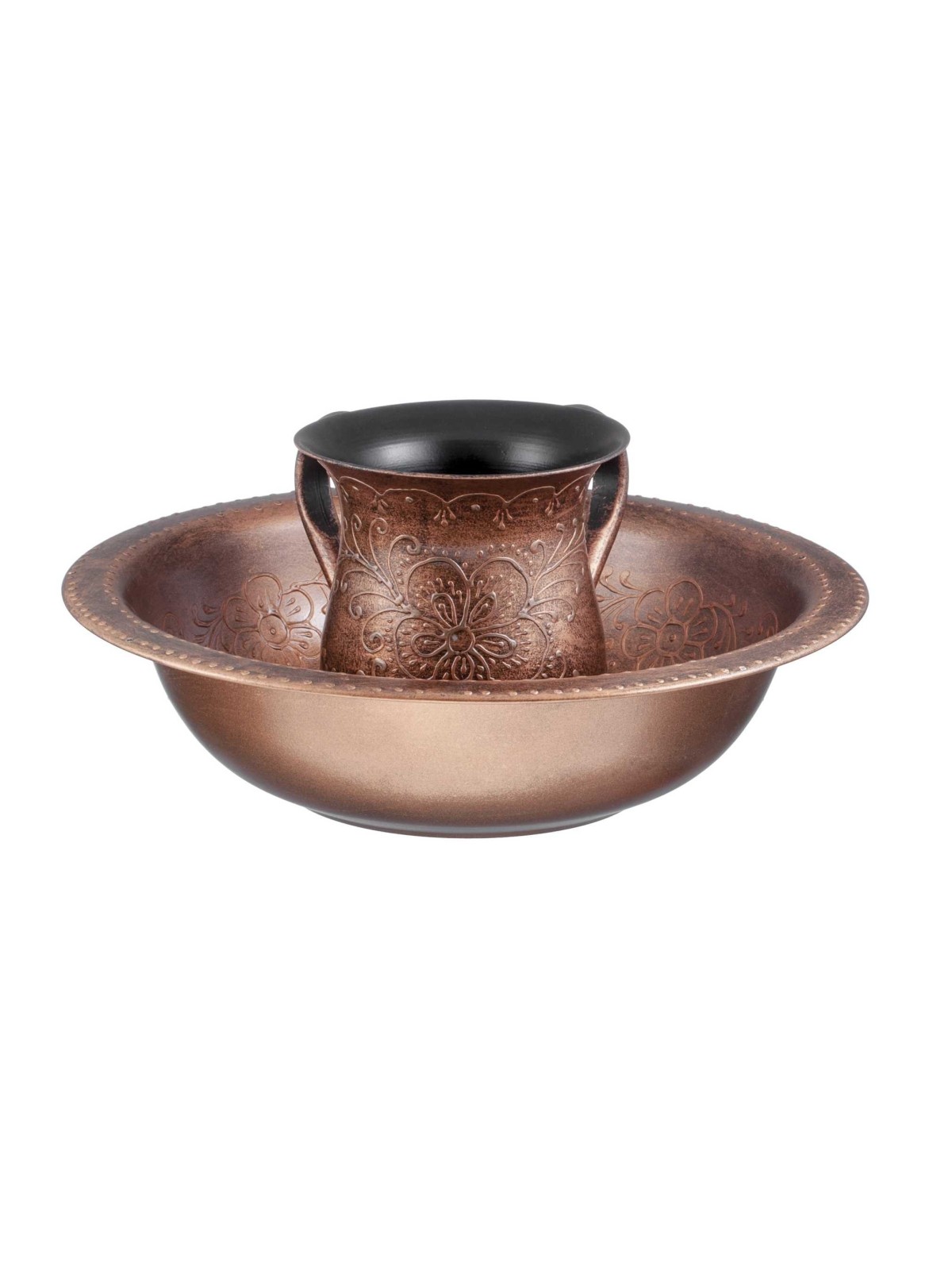 Textured Antique Copper Washing Cup Set | Washing Cups | Judaica