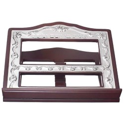 Silver-Plated Wooden Book Stand 13.5 x11.5 " | All Judaica | Judaica