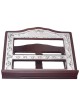Silver-Plated Wooden Book Stand 13.5 x11.5 " | All Judaica | Judaica