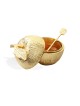 Gold Apple Shaped Honey Jar with Spoon | Rosh Hashanah | Judaica