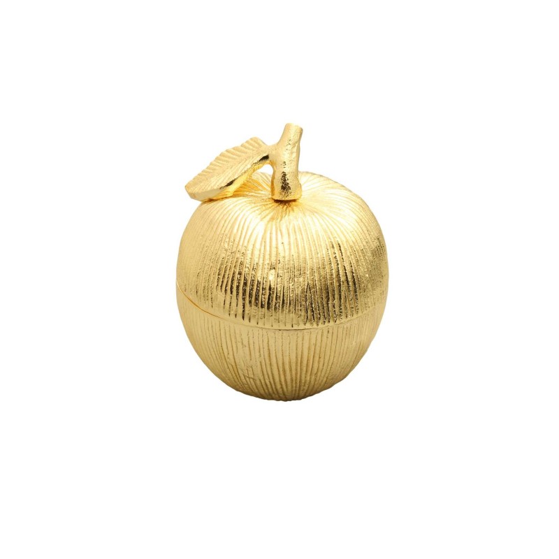 Gold Apple Shaped Honey Jar with Spoon | Rosh Hashanah | Judaica