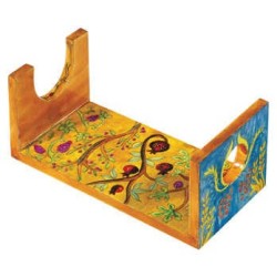 Pomegranates Wooden Shofar Stand - Large | Rosh Hashanah | Judaica