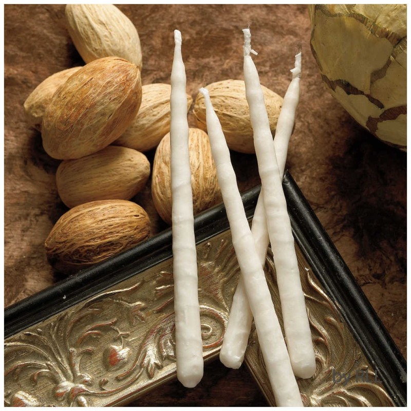 Premium Chanukah Candles - Frosted White on White | Hanukkah | Judaica